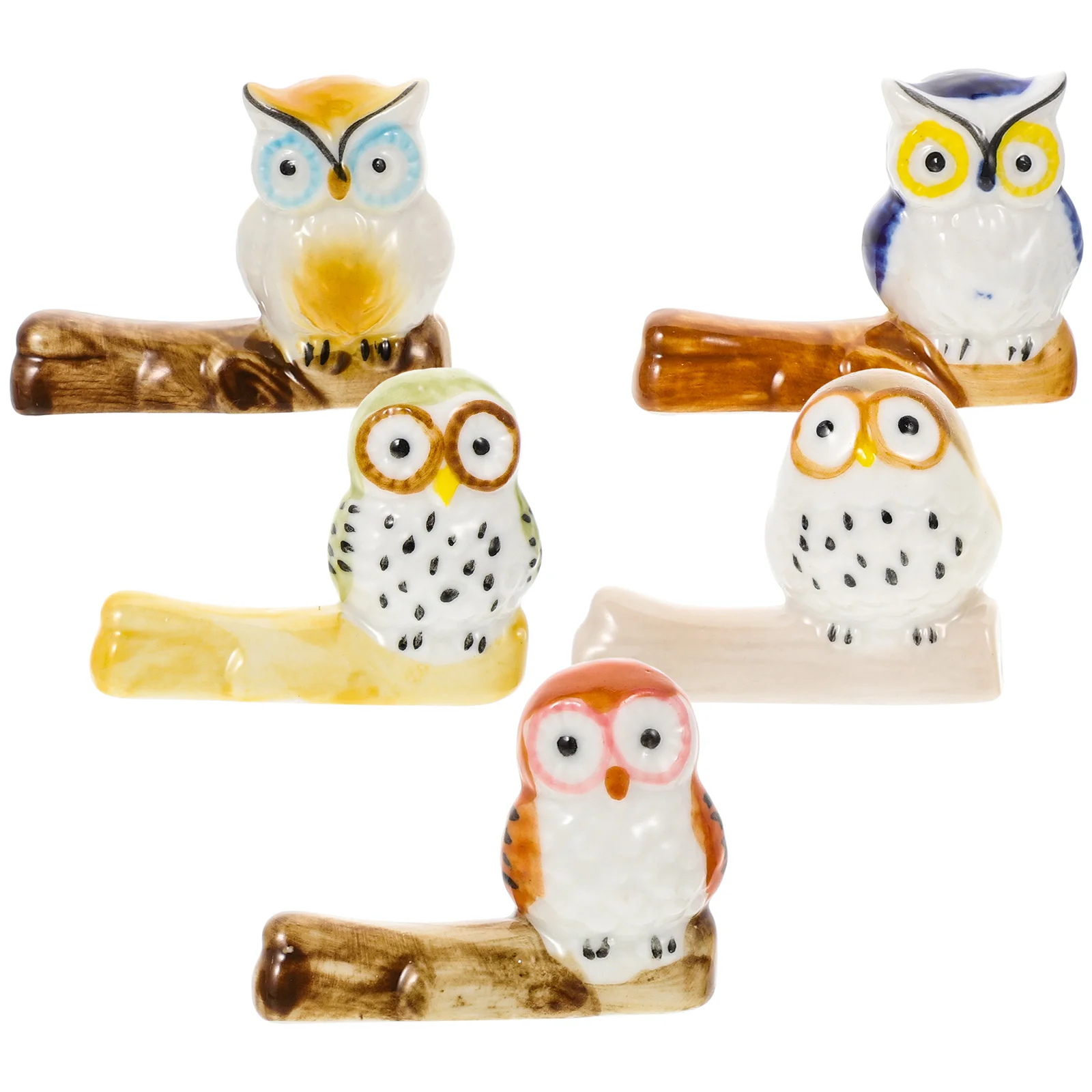 

5pcs Ceramic Fork Cartoon Chopsticks Holder Cartoon Spoon Rest Ceramic Chopstick Holder for Restaurant House Decorate