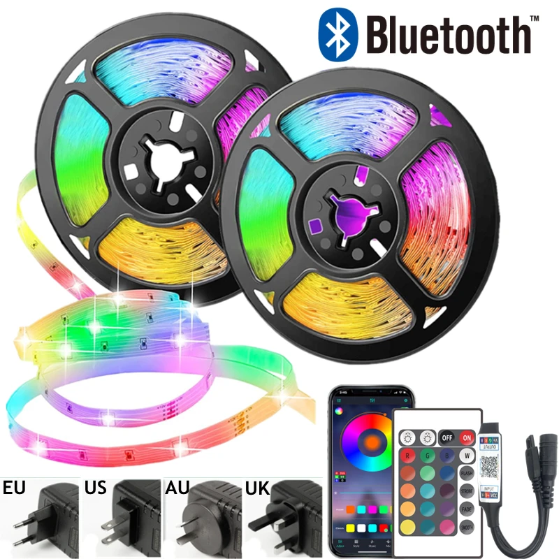 

LED Strip Light Bluetooth Control Smart Luces RGB 5050/2835 12V Flexible Lamp For Room Fita TV Backlight Tira Festival Luz