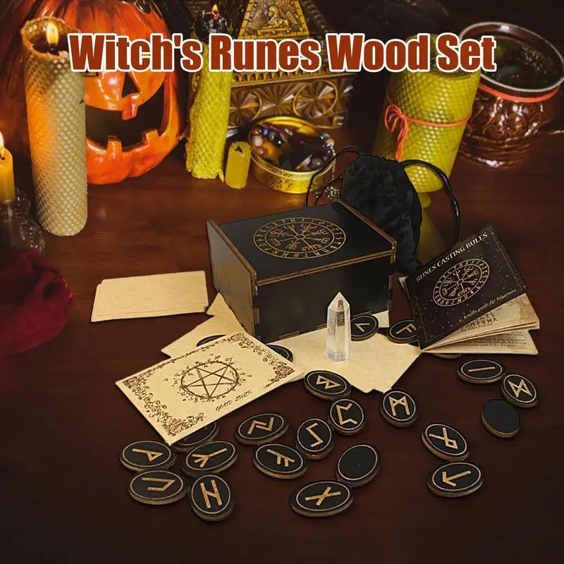 

Деревянные руны набор с гравировкой Цыганский символ для медитации гадания ведьмы руны языческая Руна РУНИЧЕСКАЯ ведьма реквизит с сумкой для хранения