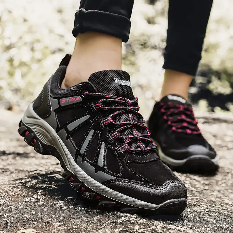 

Leather Man Sneakers Lace Up Low Top Sport Shoes Big Size Anti-skidding Men's Running Shoes Outdoor Climbing Men Sports Shoes 1B