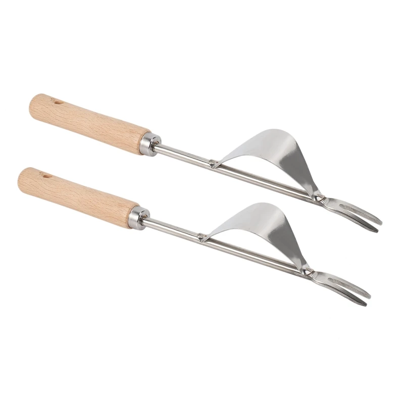 

2X Stainless Steel Garden Weeder Weeding Tool Seedling Fork Seedling Transplant Shovel Seedling Transplant Shovel