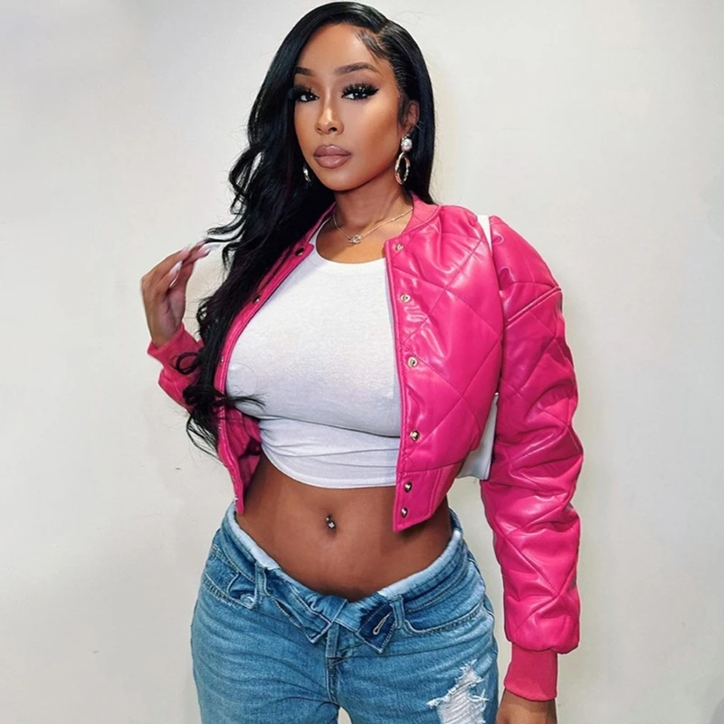 

Женские легкие стеганые куртки с длинным рукавом и пуговицами, укороченная куртка-пуховик