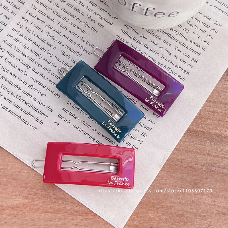 Маленькая заколка дофамина ярких цветов ~ Корея Франция милая квадратная