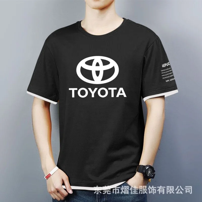 

2021High Quality toyota Summer Men's short sleeve polo t-shirt Cotton Comfortable Color contrast casual sport Men's T-shirt
