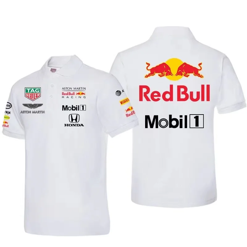 

F1 Racing Printed Business Casual Sports Solid Color Short Sleeve Men's Popular Lapel Cotton Quality Polo Shirt