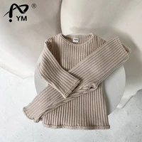 new autumn winter baby boys and girls clothes set ribbed sweater bottom shirts and pants suit childrens clothing 2 piece set