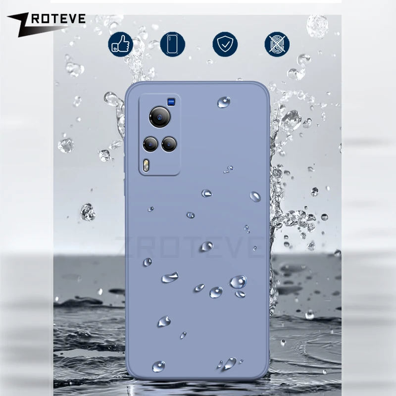 Чехол для Vivo X60 Pro квадратный жидкий силикон мягкий чехол X50 X70 X80 Plus + X51 5G Global