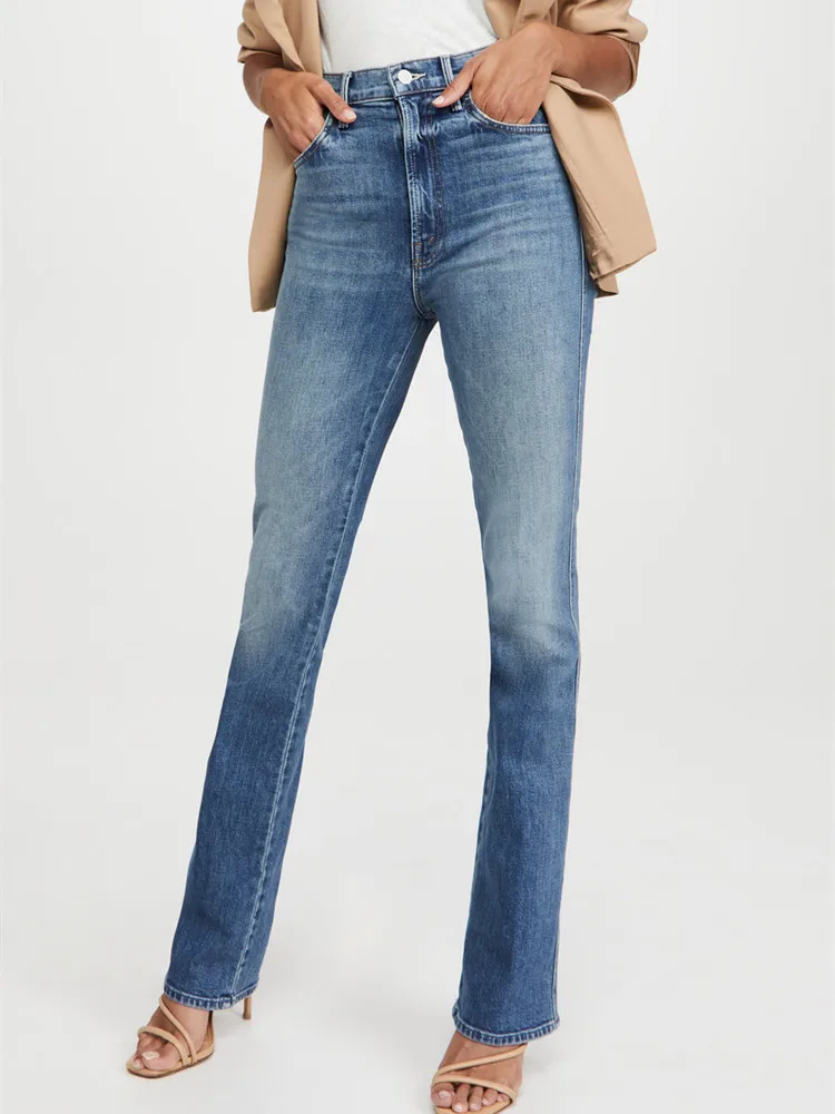 

Women's Jeans Zipper Skinny High Waist Denim Long Pants Solid Cotton Vintage Spring Summer 2023