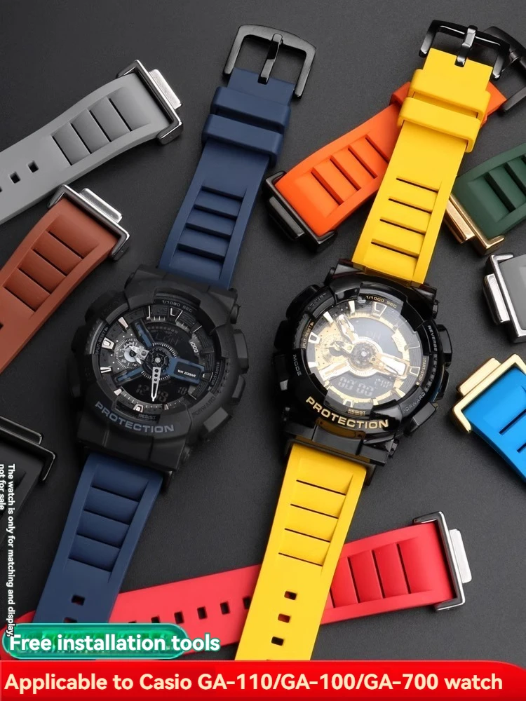 Фото Ремешок для часов из фторкаучука для Casio G-SHOCK DW5600 DW-5600 GW-B5600 GW-M5610 GA 110 100 120 GA2100 Series Спортивный мужской ремешок №1