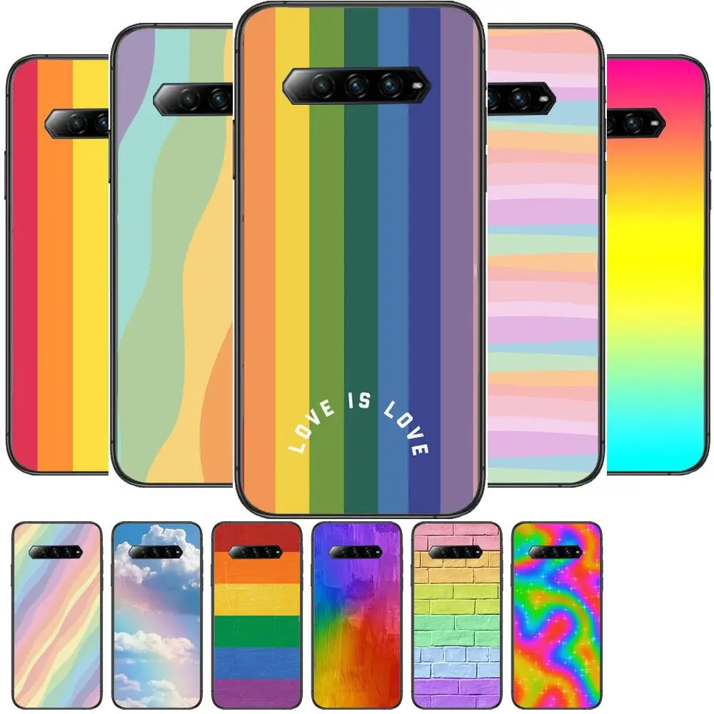 

Rainbow Phone Case For xiaomi redmi Black Shark 4 Pro 2 3 3s Cases Helo Black Cover Silicone Back Prett mini cover funda