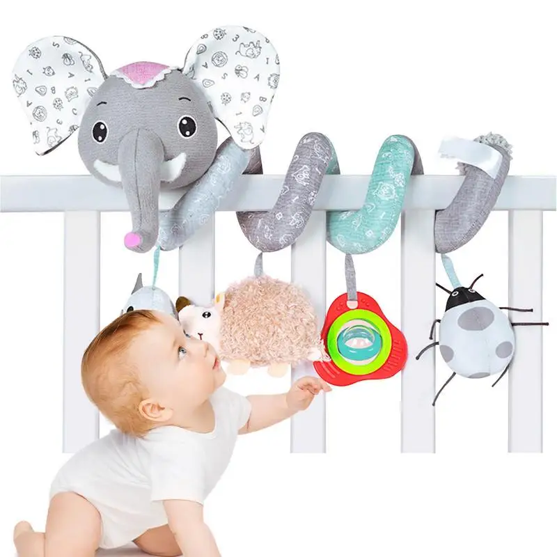 

Hanging Bed Toys Lovely Baby Bed Cradle Plush Doll For Infants Rattles Cartoon Animal Hanging Bell Educational Baby Toys