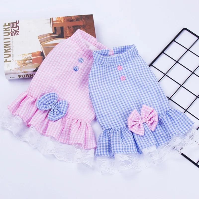 

Summer Dog Lace Lattice Dress Pet Dog Clothes for Small Dog Party Birthday Wedding Tutu Dress Puppy Costume for Pet Dogs Skirt