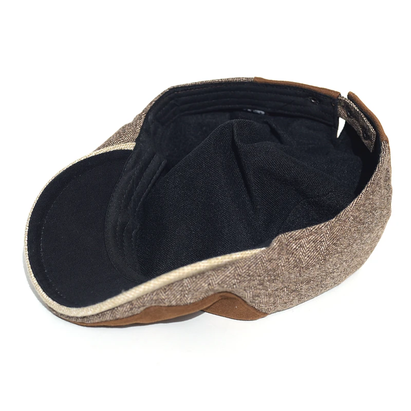 Винтажная кепка газетчика в елочку Мужская Зимняя Толстая Теплая Повседневная