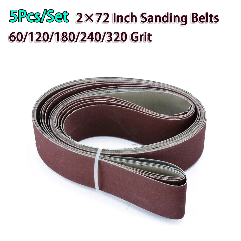 

5PCS 50×1800mm/2×70Inch Sanding Belt 60/120/180/240/320 Grit Alumina Abrasive Band Belt Sander Angle Grinder Accessories
