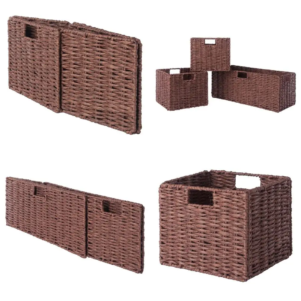 

Stylish & Practical 3-Pc Walnut Woven Rope Storage Baskets - Perfect Organization Solutions for Your Home or Office.