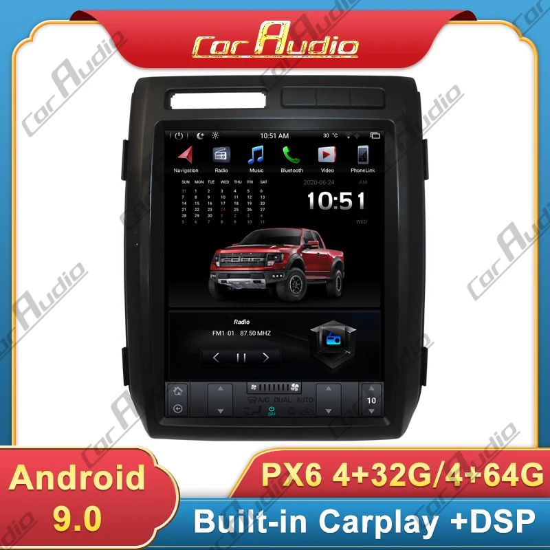 Автомобильный мультимедийный плеер экран 12 1 дюйма Android 9 для Ford F150 2009-2012 радио