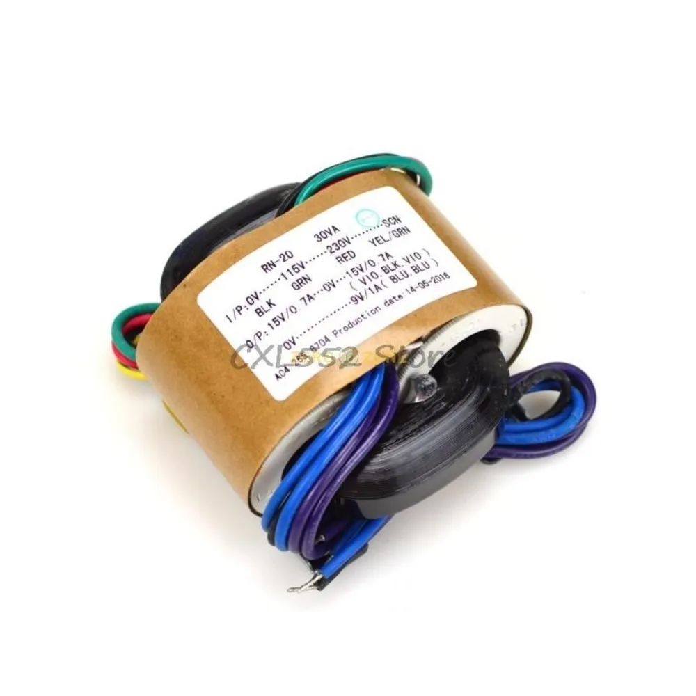 

1Pc 30W 30VA R-type Primary Input 0-115-230V-SCN or 220V-SCN Secondary Output 9V 12V 15V 18V 24V R-core Transformer Audiophile