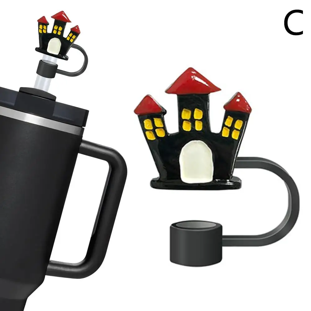 1 шт. крышка из соломы на Хэллоуин для чашки многоразовый съемный Топпер