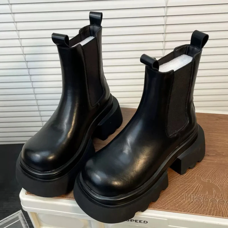 Женские ботильоны на платформе для снежной погоды дизайнерская обувь высоком