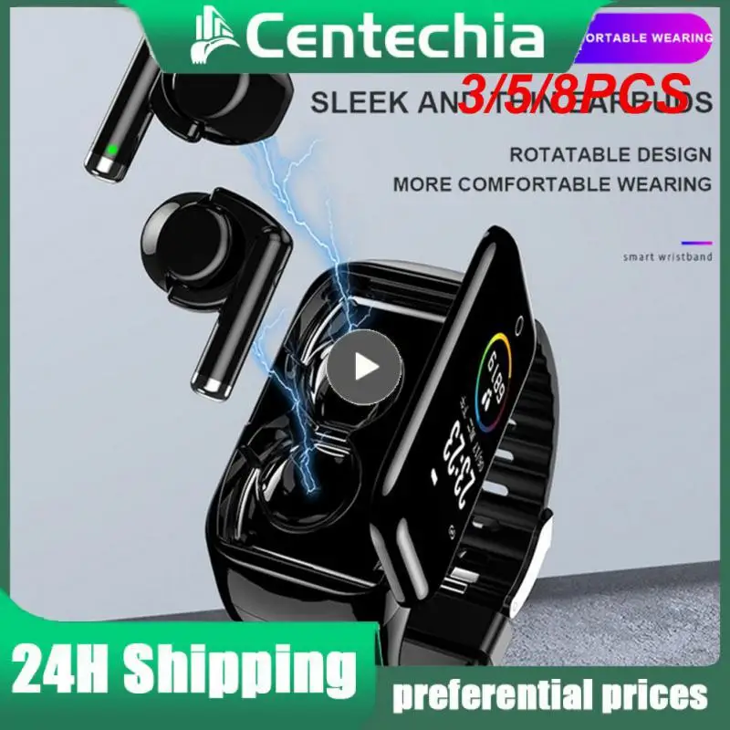 

3/5/8PCS Smart Wristband Record Daily Exercise Touch Earphone Exercise Tracking Health Monitoring Headset Smart Watch