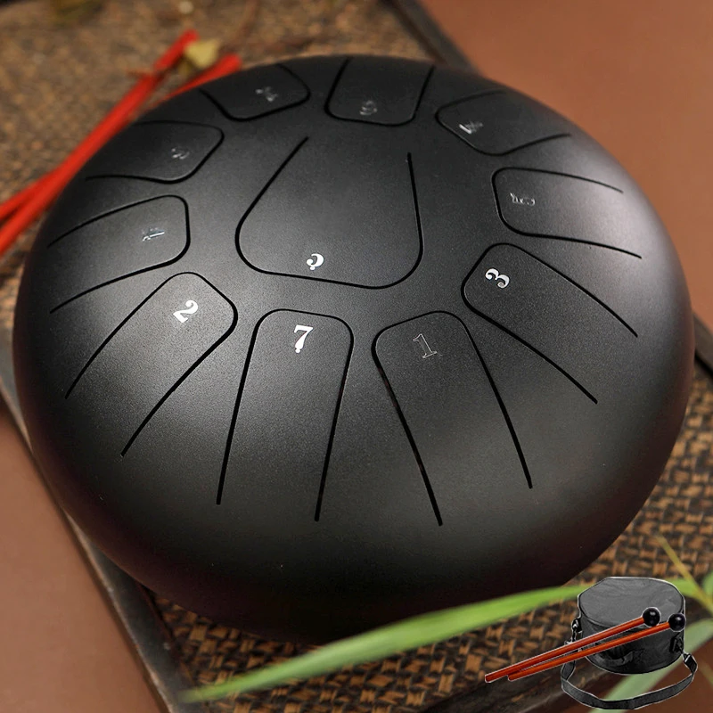 Hluru Glucophone Steel Tongue Drum 8 дюймов 11 Notes Key F Ethereal для начинающих Tone Percussion Tang
