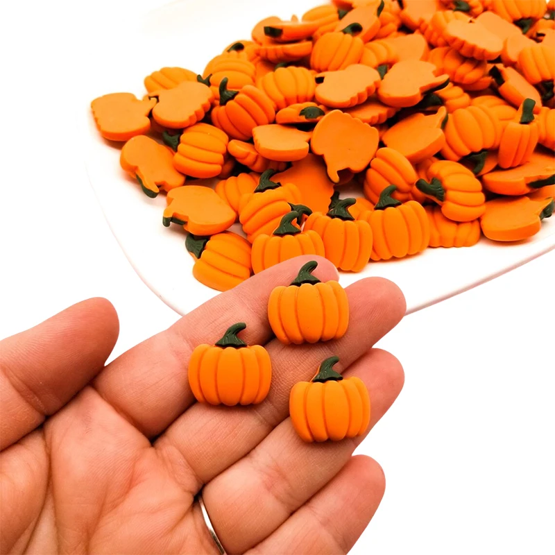 Миниатюрные полимерные кабошоны в виде тыквы, 10/20 шт