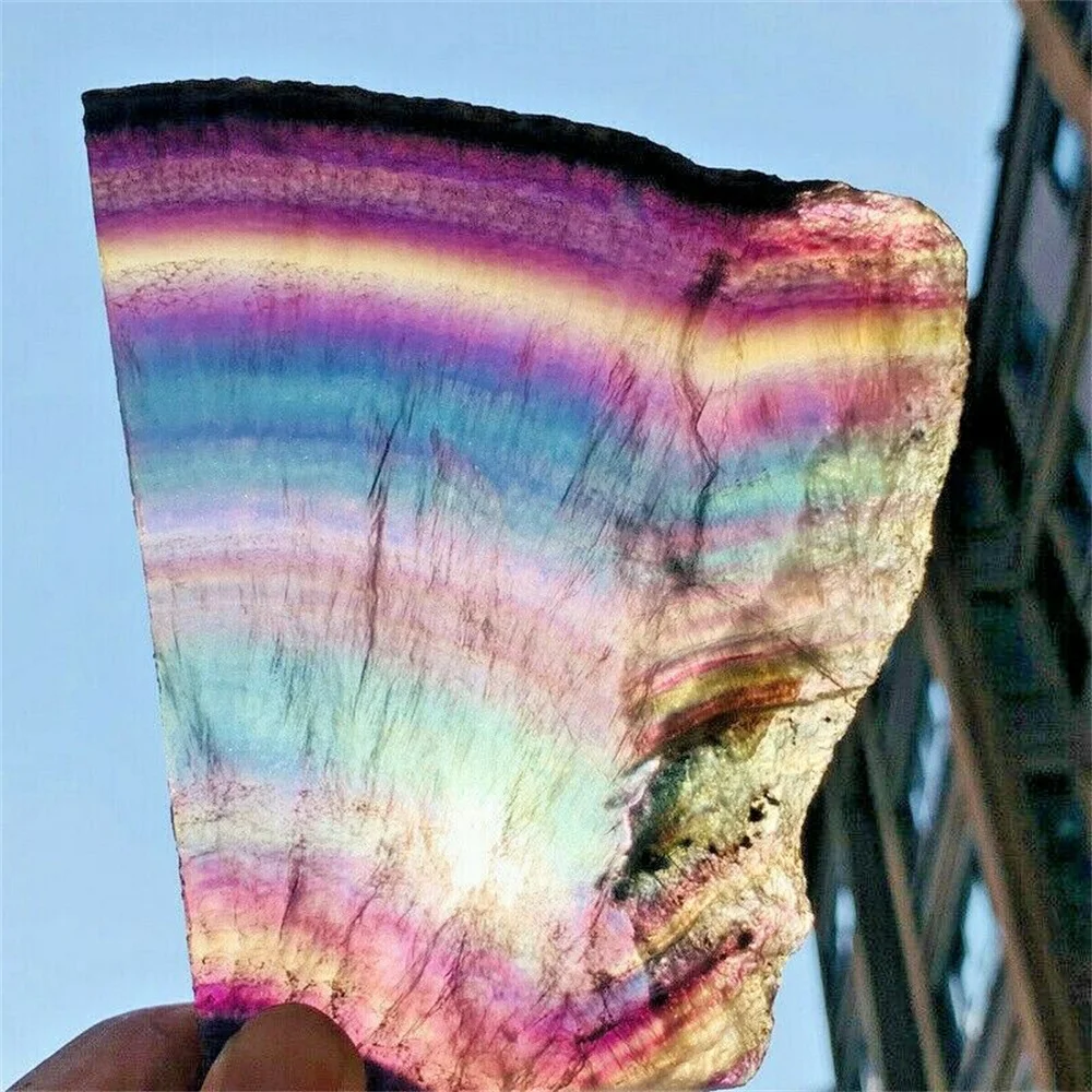 

NATURAL RAINBOW FLUORITE RAW STONE CRYSTAL ORE HEALING DECORATION
