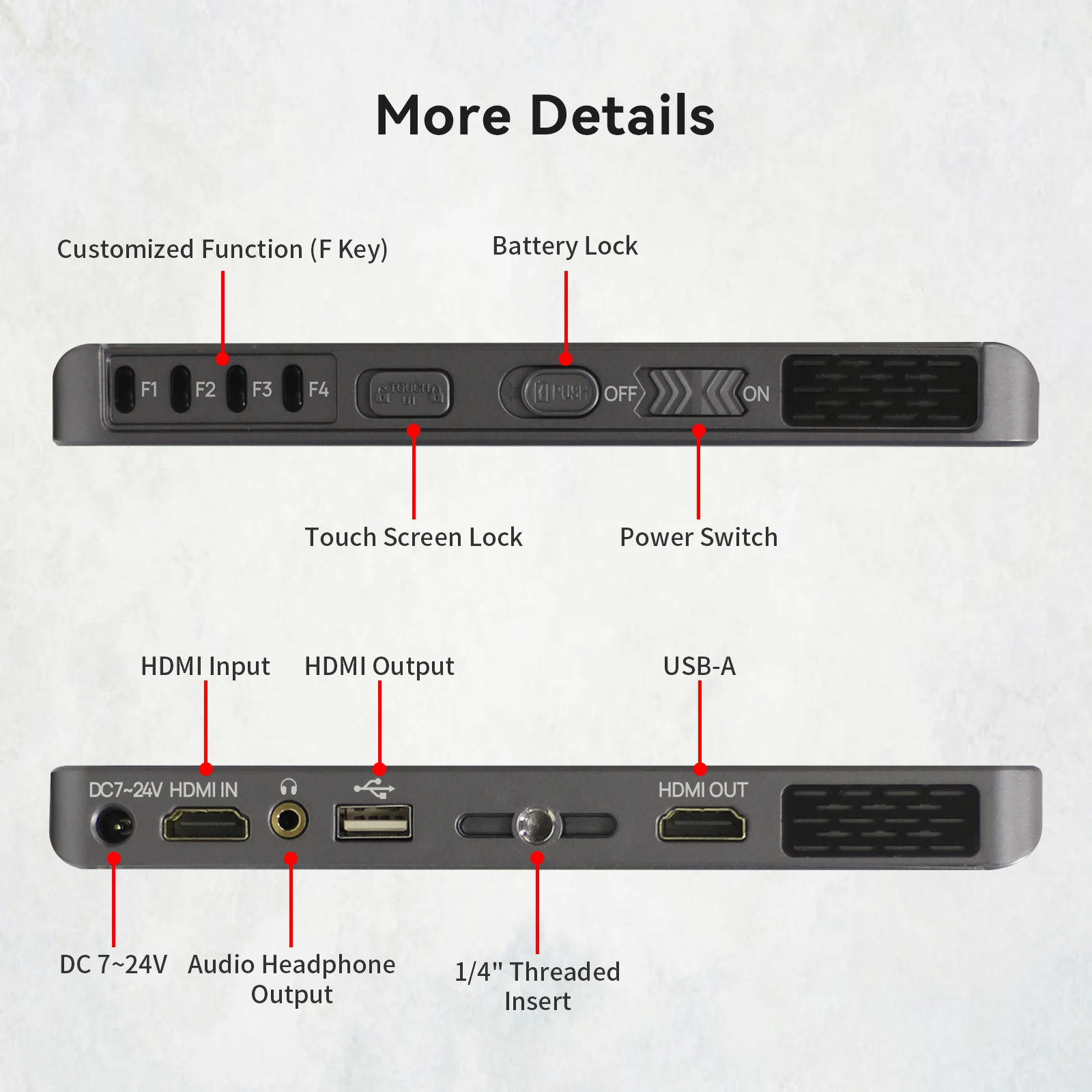 Монитор Portkeys LH7H 7 '&#x271000 Nit камера с сенсорным экраном беспроводной монитор 1920x1080