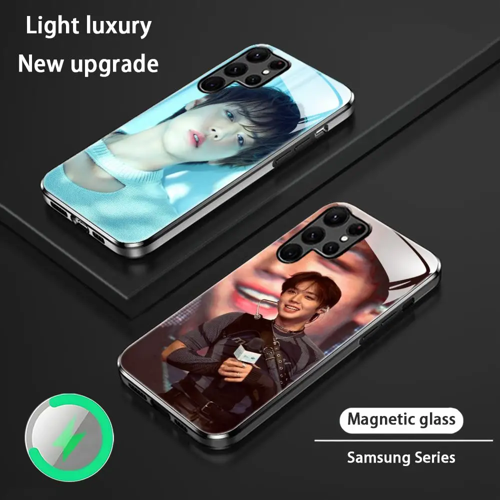 Фото Чехол для телефона Park Jihoon Wanna One для Samsung S26 S25 S24 S23 S22 S21 S20 Plus Ultra Fold A, стеклянный магнитный чехол №3