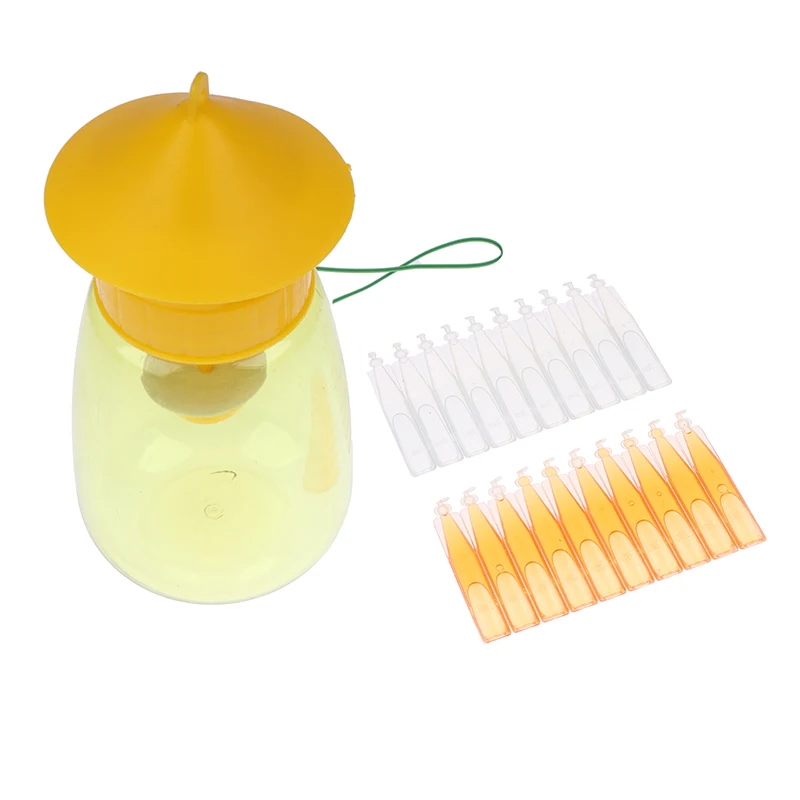 

1Pc Plastic Yellow Fruit Fly Trap Killer Drosophila Trap Fly Catcher Pest Insect Control For Home Farm Orchard