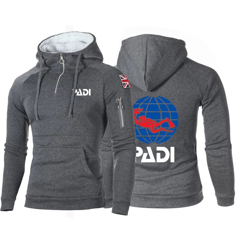 

2022 Scuba driver Padi Autumn Mens Sports and Leisure running Hoodies Comfortable solid Cotton Print Casual Hooded Coats