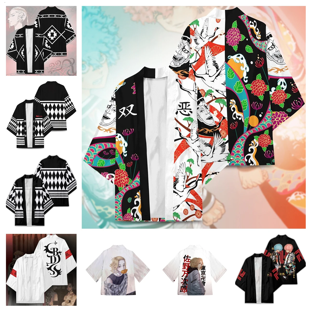 Аниме Токио Мстители Ваффуки Майки Кимоно Косплей Юката 3D Печать Хаори Унисекс