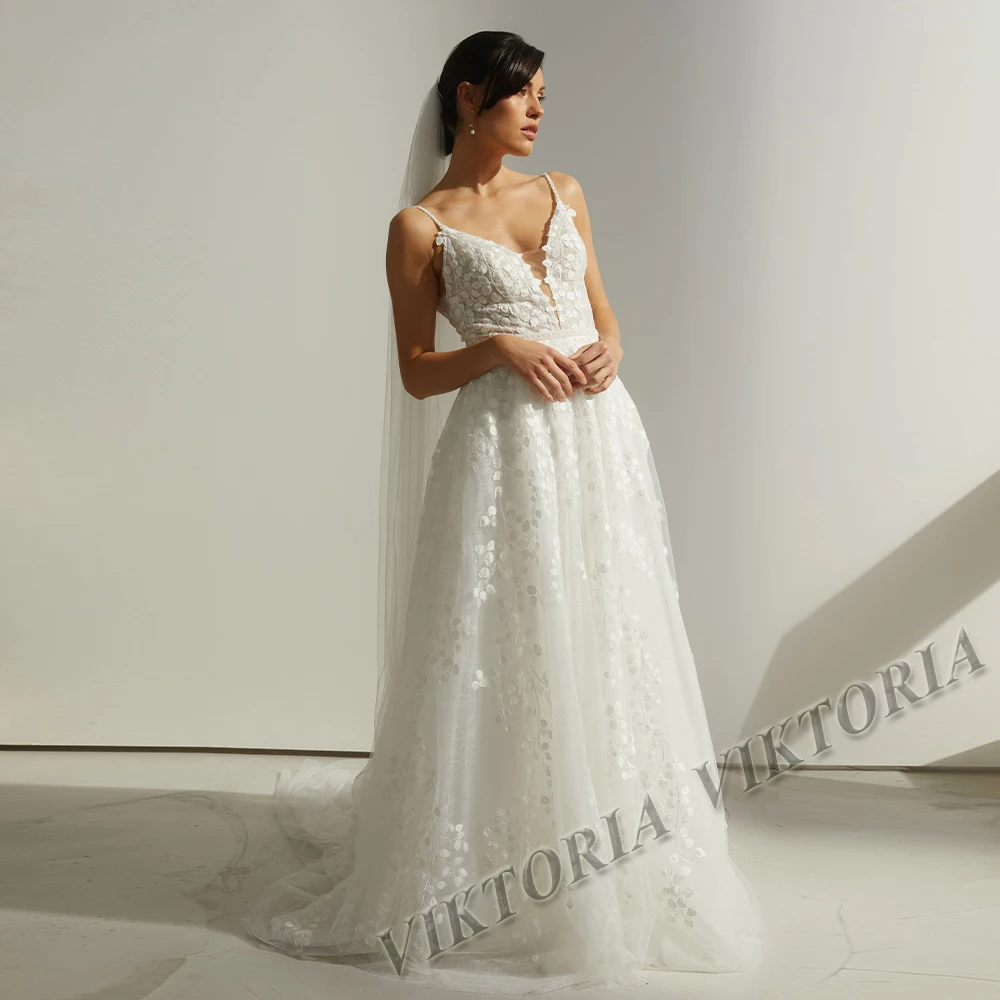 

VIKTORIA Fairytale Wedding Dress 2023 For Bride Spaghetti Straps Sweetheart A-LINE Appliques Women Vestidos De Novia Custom Made