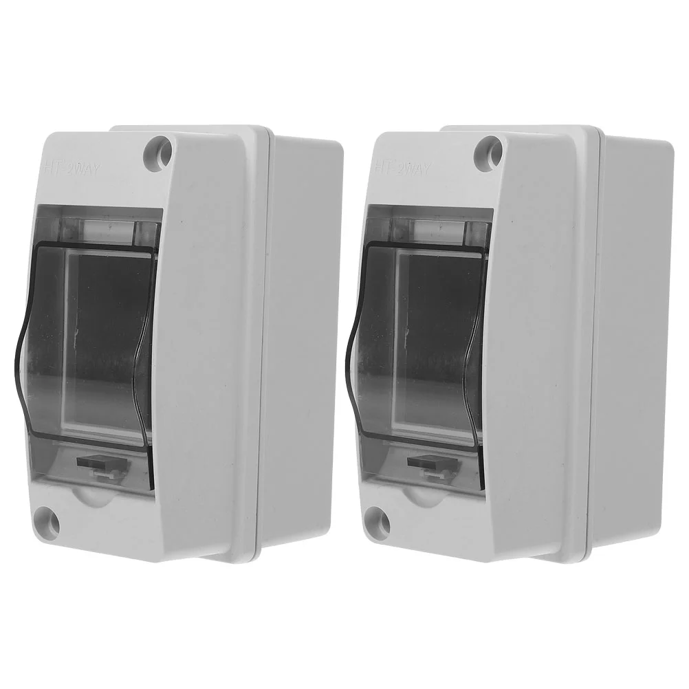 2pcs Professional 2-way Consumer Unit IP65 Electrical Enclosure Box Distribution Protection Box(2 Way)