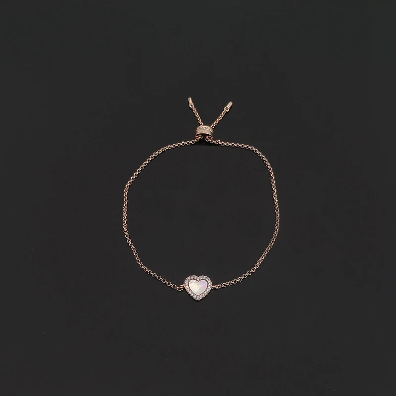 

Rose Gold Love Bracelet Adjustable 925 Sterling Silver Luxury Jewelry Girls Holiday Gifts High Quality Fashion Boutique