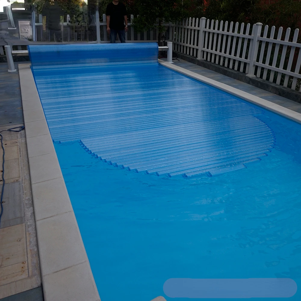 

Polycarbonate slats automatic swimming rigid pool cover