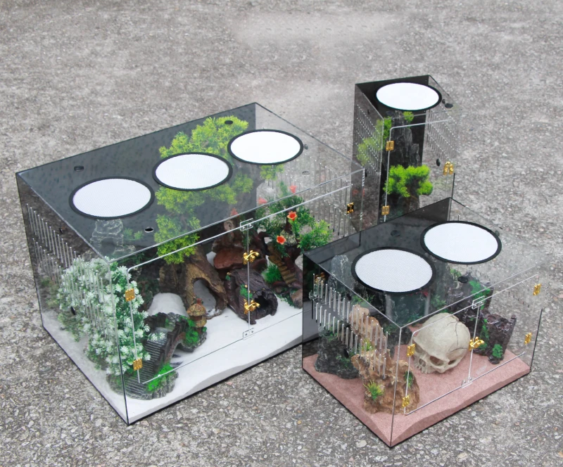Дышащая рептилия акриловый дисплей внешний корпус акриловая клетка Террариум