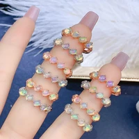meibapj natural opal gemstone many beads ring for women real 925 sterling silver charm fine party jewelry