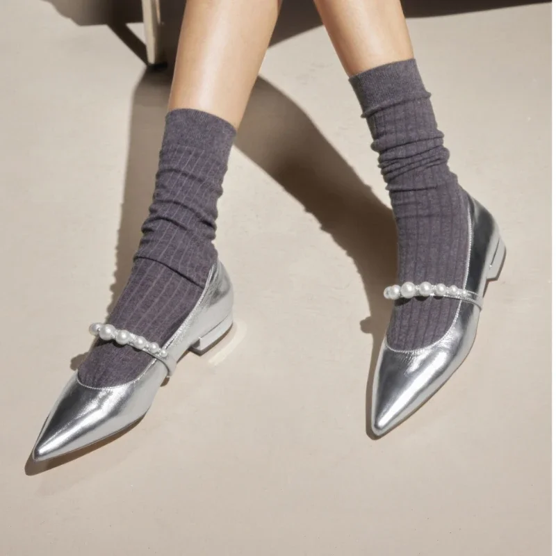 Женские туфли с острым носком модные туфли-лодочки в Корейском стиле ремешком на