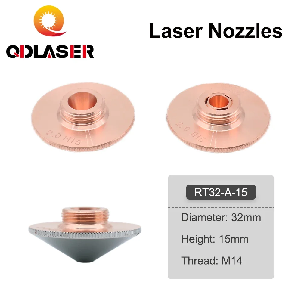 Лазерные сопла QDLASER Raytools диаметром 32 мм калибр H15 0 8-6 однослойные/двухслойные
