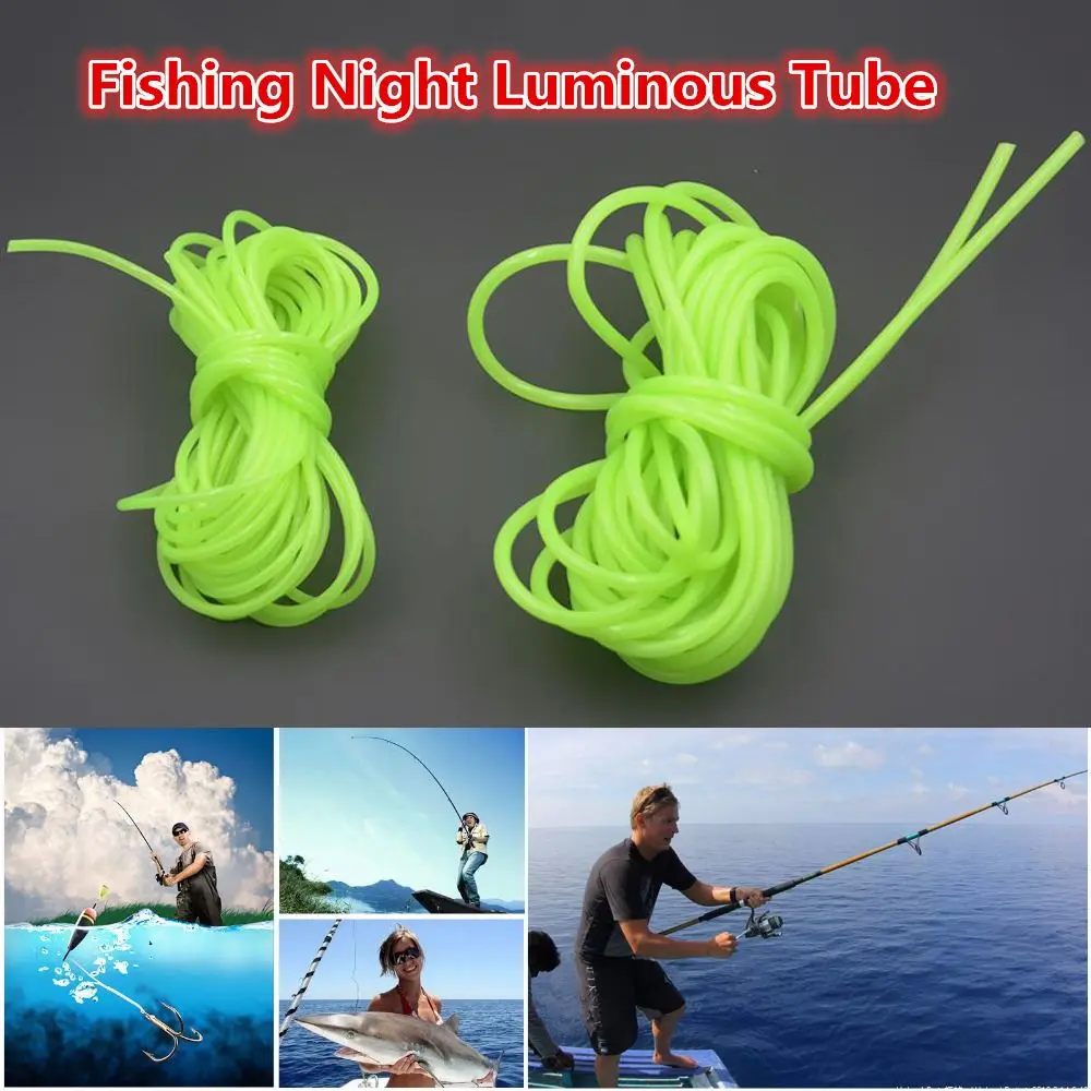 

Green Soft Silicone Fishing Night Luminous Tube Fluorescent Deep Sea Boat Fishing Tools Glow Rig Hook Line Accessories 5M