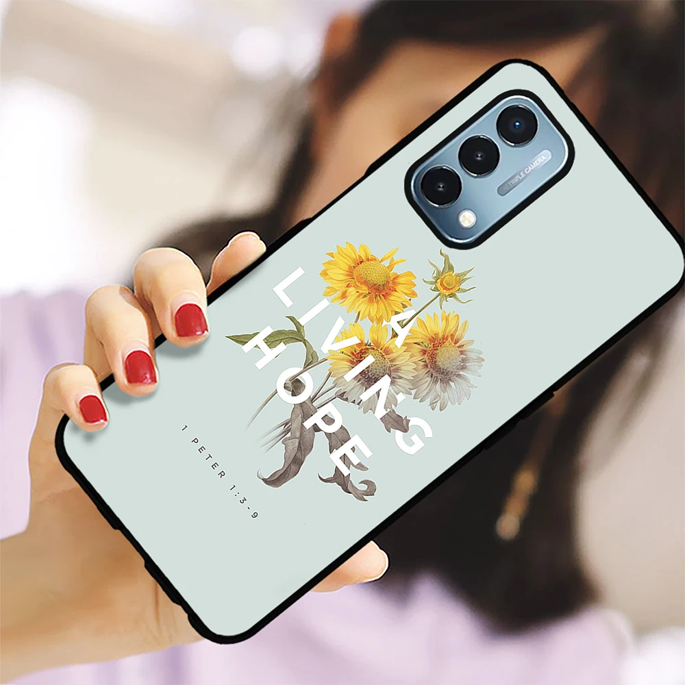 phone case for oneplus 7 7pro 8 8pro 8t 7t pro 9 9pro 6t 6 9r 10pro nord n10 2 5g n100 n200 9rt 5g bible text flower fundas free global shipping