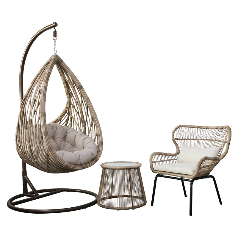 

YY Three-Piece Outdoor Small Coffee Table Outdoor Garden Leisure Rattan Chair