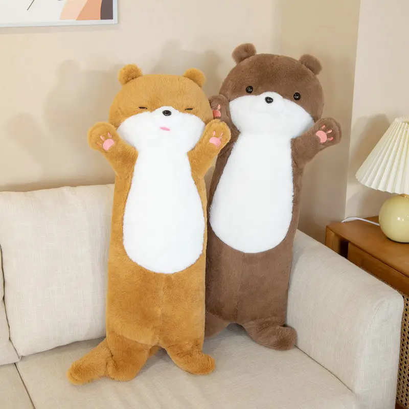 80cm New Pillow Soft Otter Plush Toy Realistic Wild Stuffed Animal Doll Soft Lovely Sloth Doll Cute Gift For Baby Kids