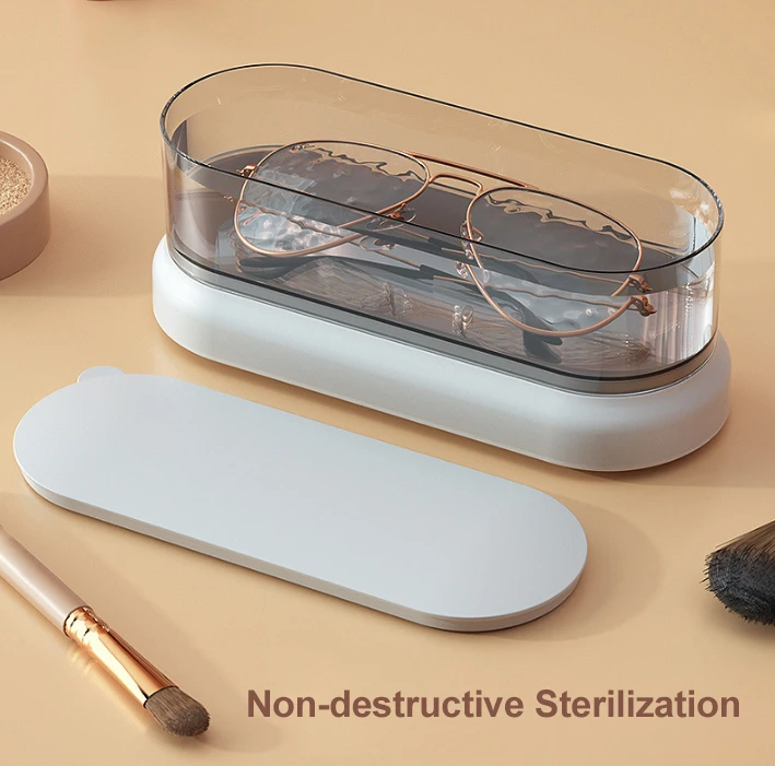 

47000Hz Ultrasonic Cleaner Portable High Frequency Ultrasonic Jewelry Cleaner with Clear Tank for Jewelry Glasses Watches Toy