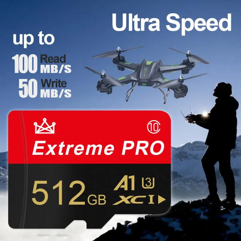 Высокоскоростная карта памяти V30 U3, 128 ГБ, 256 ГБ, флэш-карта памяти UHS-3 Micro Mini SD для 4K HD-камеры/ТВ/Nintendo Switch / Gopro UAV