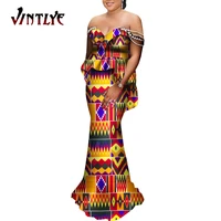 african dresses for women elegant dashiki women wedding dress sexy strapless maxi long dress fashion african clothes wy9700