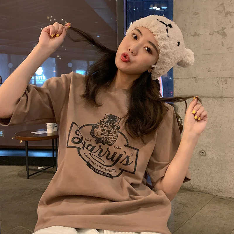 

Summer Korean Flavor Top Short sleeve T-shirt Women 2023 New Loose Korean Fashion Ins Harajuku Ventilation Network Red Super...