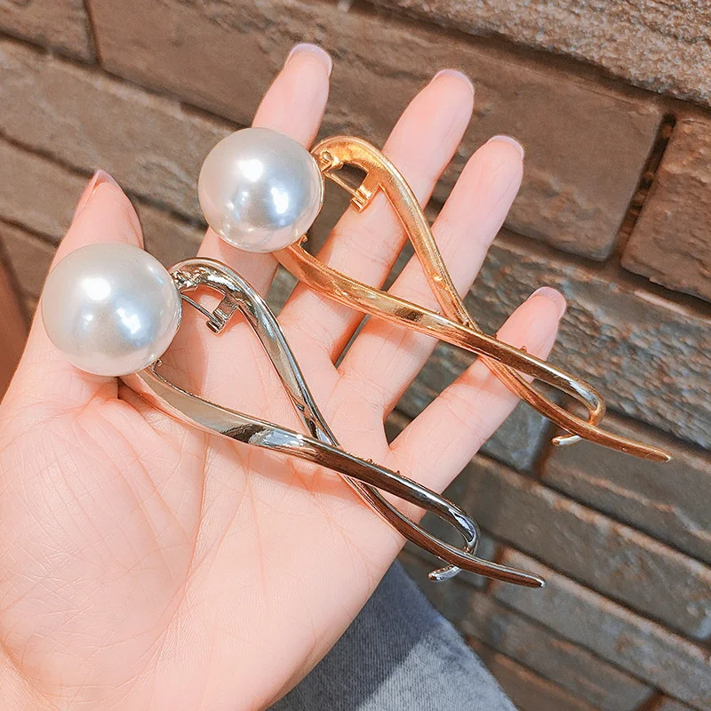 

Curly Grip Hair Barrettes Clip Female Back Of Head Curling Line Clip Pearl Fishtail Frog Buckle Butterfly Hairpin