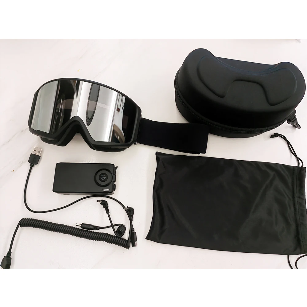 Лыжные очки с подогревом линзы магнитной формы